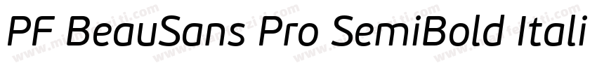 PF BeauSans Pro SemiBold Italic字体转换